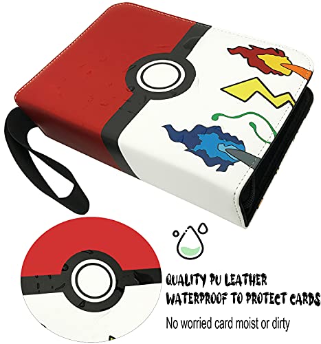 Tarjetero álbum, carpeta de tarjetas Pokemon con mangas extraíbles, soporta hasta 400, carpeta de transporte compatible con tarjetas Pokemon TCG