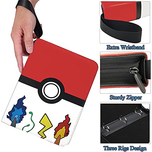 Tarjetero álbum, carpeta de tarjetas Pokemon con mangas extraíbles, soporta hasta 400, carpeta de transporte compatible con tarjetas Pokemon TCG