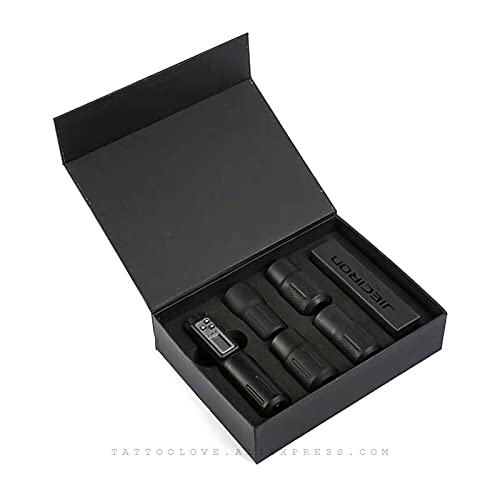 Tatuaje Máquina de Tatuaje de Pluma de Tatuaje rotativo inalámbrico con batería de Tatuaje Kit Agujas de Tatuaje (Color : Black)