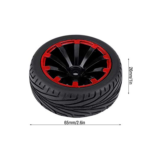 Tbest Neumáticos 4pcs RC, Llantas para vehículos Todoterreno RC Crawler Tire Ruedas de Goma para RC 1:10 Parte del Coche(10 Agujeros)