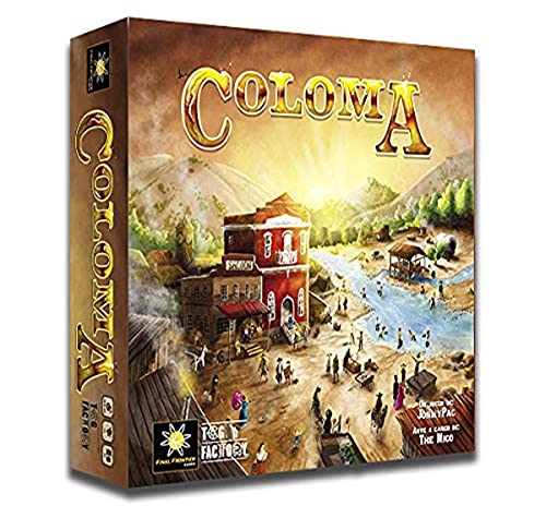 TCG Factory COLOMA Juego de mesa en español para 2 a 4 jugadores; para adultos a partir de 14 años de edad. Viaja al salvaje Oeste americano con este eurogame