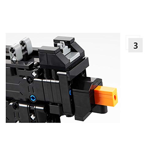 Technic - Bloques de construcción de armas mecánicas, MBKE 359 piezas modelo de subametralladora con revista y dardos, Swat militar armas modelo de construcción juego compatible con Lego Technic