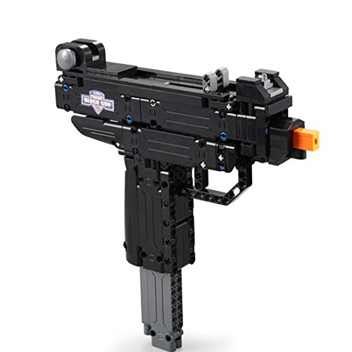 Technic - Bloques de construcción de armas mecánicas, MBKE 359 piezas modelo de subametralladora con revista y dardos, Swat militar armas modelo de construcción juego compatible con Lego Technic