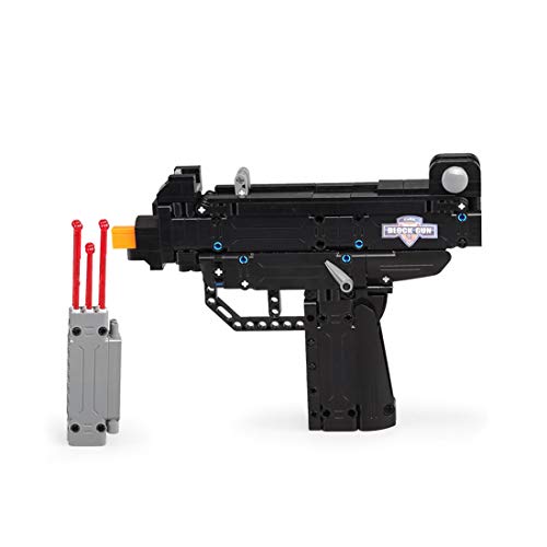 Technic - Bloques de construcción de armas mecánicas, MBKE 359 piezas modelo de subametralladora con revista y dardos, Swat militar armas modelo de construcción juego compatible con Lego Technic