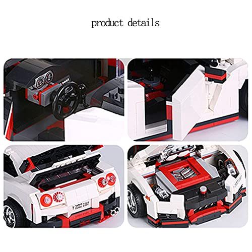 Technic GT-R Ares Sports Car MOC Bloques de construcción y juguete de ingeniería, modelo de coche de carreras blanco, modelo de coche deportivo coleccionable, para niños y niñas a partir de 8 años (10