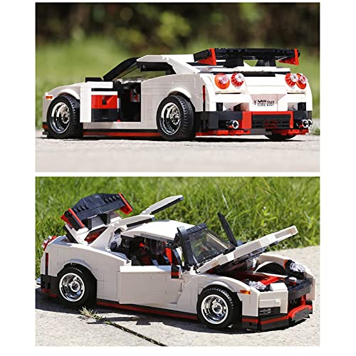 Technic GT-R Ares Sports Car MOC Bloques de construcción y juguete de ingeniería, modelo de coche de carreras blanco, modelo de coche deportivo coleccionable, para niños y niñas a partir de 8 años (10