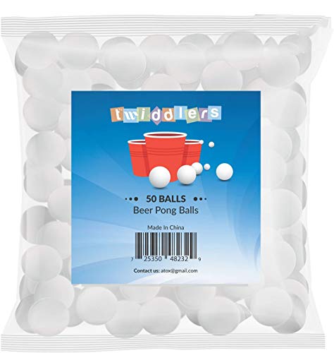 THE TWIDDLERS - 50 Pelotas de Ping Pong o Tenis de Mesa/ Pelotas Ideales para Juego Beer Pong/Juegos Navidad