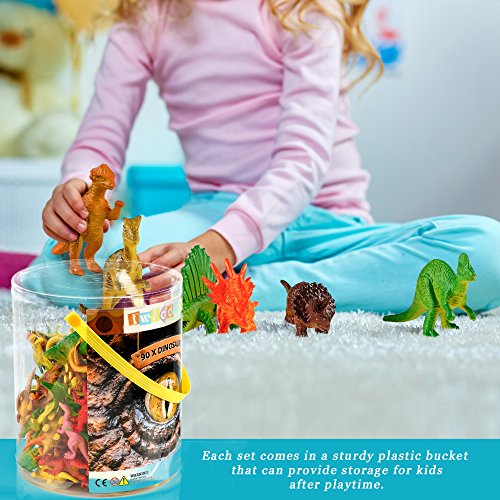 THE TWIDDLERS 90pcs Figura De Dinosaurio - Juego de Dinosaurios Educativo Realista