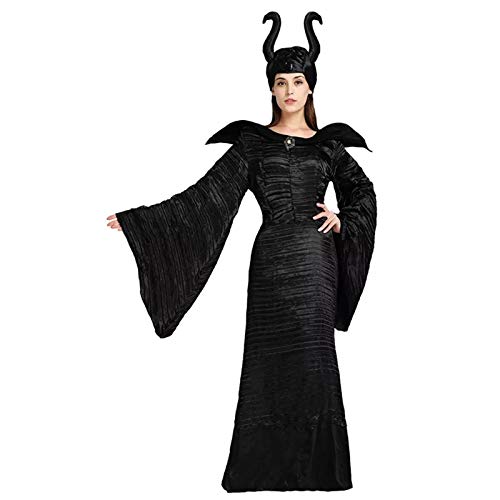 thematys® Disfraz de Bruja Negra para Mujer Cosplay, Carnaval y Halloween - Talla única 160-180cm