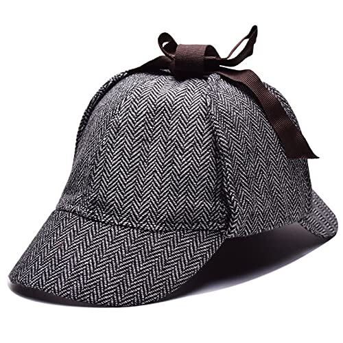 thematys Disfraz de Detective Sherlock Holmes Gorra de Cazador + Pipe + Lupa Carnaval y Cosplay - Talla única (Style 2)