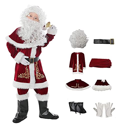 thematys Disfraz de Papá Noel para niños, 8 piezas, talla L