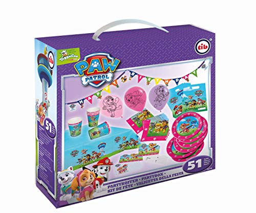 Tib Heyne- Paw Patrol Maletín de fiesta de la Patrulla Canina, Color rosa, talla única (tib_19719)