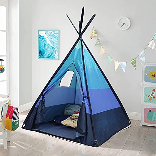 Tienda Tipi Infantil Tienda de Juegos Mgee Tienda Plegable para Niños y Niñas de Interior y Exterior con Bolsa de Transporte (Azul)