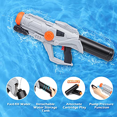 TINLEON Pistola de Agua de jueguete Gun Soaker: Water Blaster Super Squirt 750cc Regalos de Alta Capacidad de hasta 36 pies de Largo Alcance de Tiro para niños, Adultos, niños, niñas