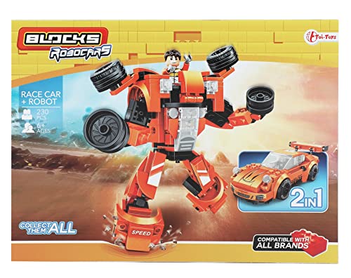 Toi-Toys Robocars Junior - Juego de construcción (230 piezas), color naranja