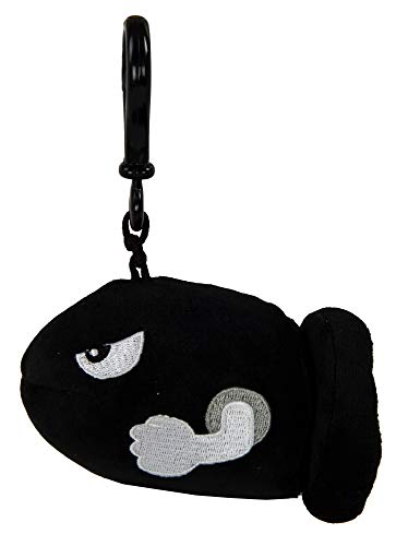 Tomy Mario kart-clip 'n Plush mochi Bill bala 10 cm 1, t12947, Negro , color/modelo surtido