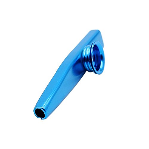 TOOGOO（R）) Kazoo Aleacion de Aluminio de Metal con 5pcs Regalos de Flauta Diafragma para Ninos Amantes de la Musica-Azul