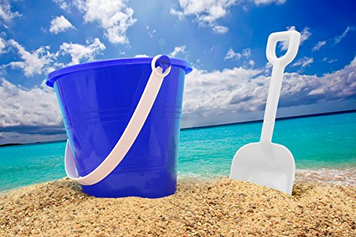 Top Race 5" Inch Beach Pails Sand Buckets and Shovels Set for Kids Toys - Pack of 12 or 6 (12 Pack)