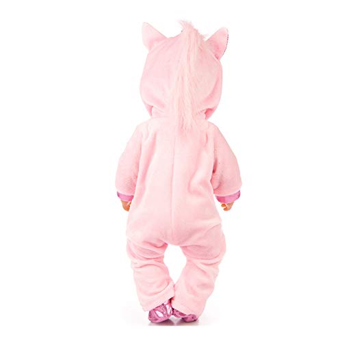 TOPofly Bebé Ropa de la muñeca, 18 Juegos Pulgadas muñecas Unicornio del Mono con los Zapatos, Traje de muñeca Accesorios niños Rosa