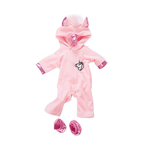 TOPofly Bebé Ropa de la muñeca, 18 Juegos Pulgadas muñecas Unicornio del Mono con los Zapatos, Traje de muñeca Accesorios niños Rosa