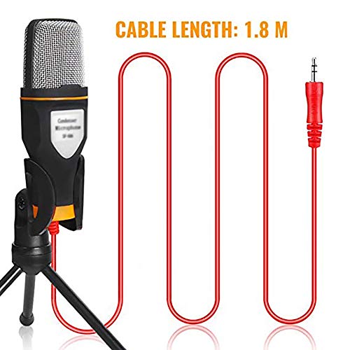 TOSLEJF Nuevo micrófono Condensador 3.5mm Enchufe a Domicilio micrófono estéreo micrófono trípode para PC Youtube Video Skype Chatting Gaming Podcast Grabación (Color : B)