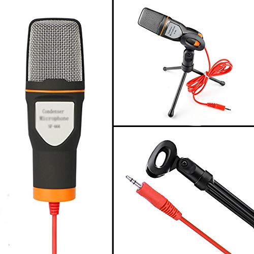 TOSLEJF Nuevo micrófono Condensador 3.5mm Enchufe a Domicilio micrófono estéreo micrófono trípode para PC Youtube Video Skype Chatting Gaming Podcast Grabación (Color : B)