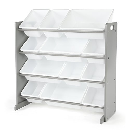 Tot Tutors WO589 Toy Organizer, Madera, Grey/White, Niñito