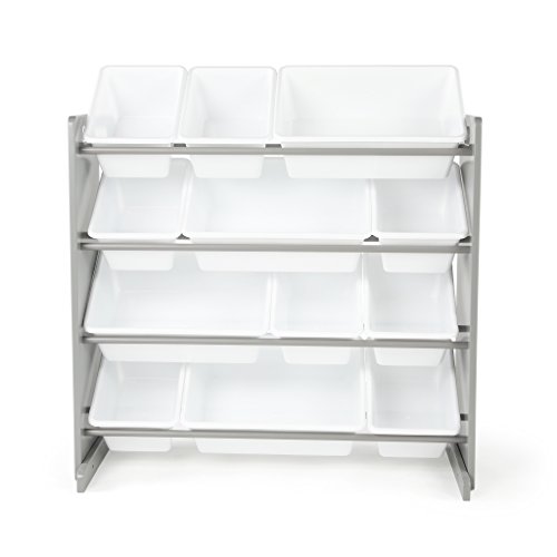 Tot Tutors WO589 Toy Organizer, Madera, Grey/White, Niñito