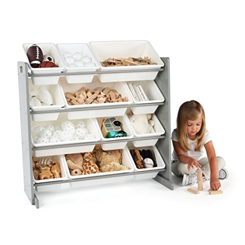 Tot Tutors WO589 Toy Organizer, Madera, Grey/White, Niñito