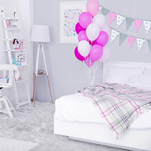 Totsy Baby Banderines Decoracion habitacion Bebe 350 cm - banderines de Tela Infantil, Guirnalda Infantil Rosa