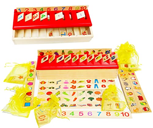 TOWO juguete a juego de clasificación de madera - Juguetes de clasificación de categoría para el aprendizaje temprano -material montessori Juguetes educativos de Madera regalo por 1 año bebe