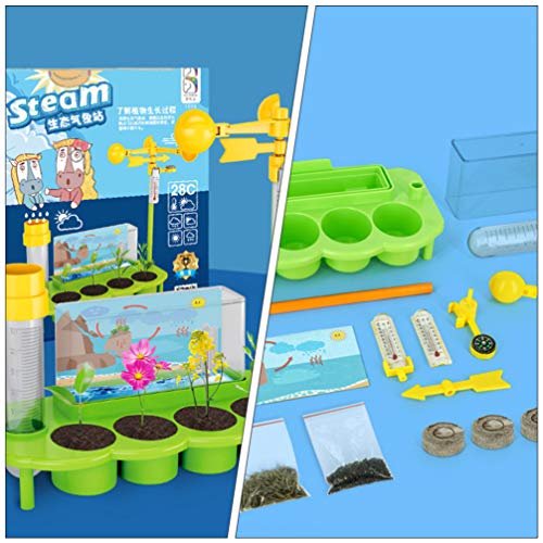 TOYANDONA Juego de Juguetes para Estación Meteorológica Kit de Ciencia Meteorológica para Niños con Observador de Tormentas Cambio Climático Monitoreo del Calentamiento Global Juguetes de