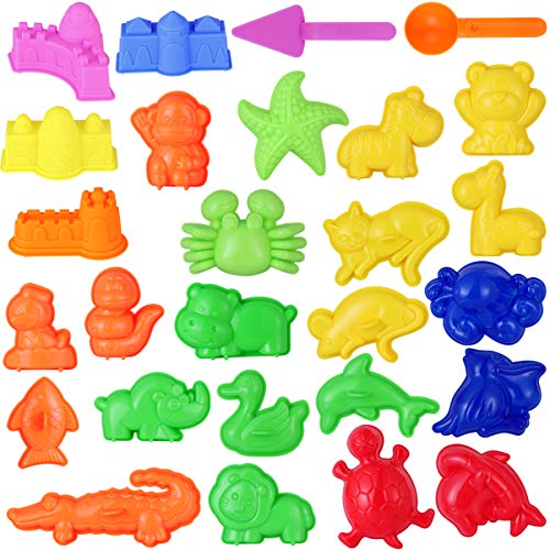 TOYANDONA Juguetes de Moldeo de Arena Juego de Arena Juego de Playa de Verano Juguetes Educativos Divertidos Kit de Juguete 27 Piezas Color Aleatorio