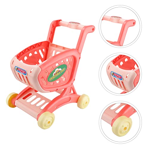 TOYANDONA Mini Carrito de Compras Juguete Carrito de Compras Juguete Miniatire Handcart Trolley Modelo Carro Juguetes de Almacenamiento para Muñecas Mini Casa Mesa