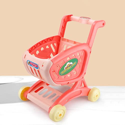 TOYANDONA Mini Carrito de Compras Juguete Carrito de Compras Juguete Miniatire Handcart Trolley Modelo Carro Juguetes de Almacenamiento para Muñecas Mini Casa Mesa