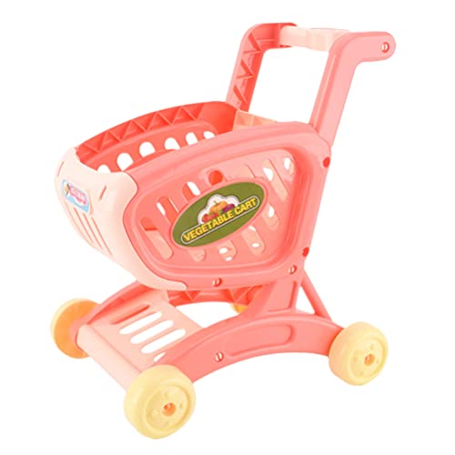 TOYANDONA Mini Carrito de Compras Juguete Carrito de Compras Juguete Miniatire Handcart Trolley Modelo Carro Juguetes de Almacenamiento para Muñecas Mini Casa Mesa