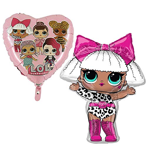 TOYLAND® LOL Surprise Baby Pink Dotty En Forma de corazón Globo de Aluminio y 35 "LOL Surprise Diva Girl Balloon