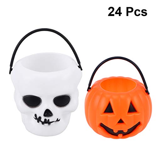 Toyvian Cubos de Dulces de Halloween Calavera de Calabaza Estilo Niños Truco o Trato Bolsas de Dulces 24 Piezas