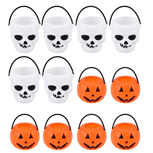 Toyvian Cubos de Dulces de Halloween Calavera de Calabaza Estilo Niños Truco o Trato Bolsas de Dulces 24 Piezas