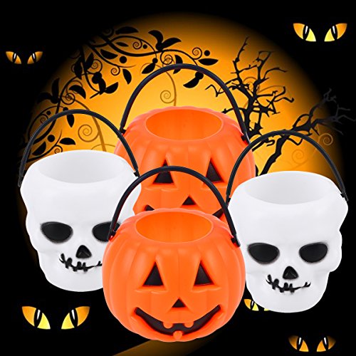 Toyvian Cubos de Dulces de Halloween Calavera de Calabaza Estilo Niños Truco o Trato Bolsas de Dulces 24 Piezas