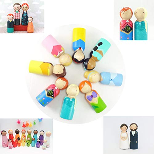 Toyvian Figuras de madera de juguete para manualidades, decoración para manualidades, muñecas de madera para pintar, conos de figuras para bodas, cumpleaños, decoración, 20 unidades