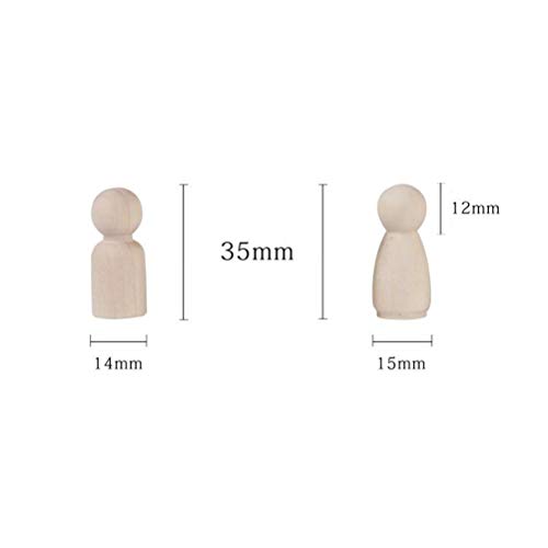 Toyvian Figuras de madera de juguete para manualidades, decoración para manualidades, muñecas de madera para pintar, conos de figuras para bodas, cumpleaños, decoración, 20 unidades