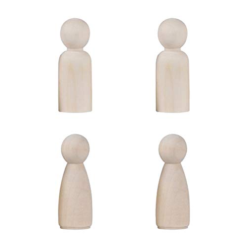 Toyvian Figuras de madera de juguete para manualidades, decoración para manualidades, muñecas de madera para pintar, conos de figuras para bodas, cumpleaños, decoración, 20 unidades