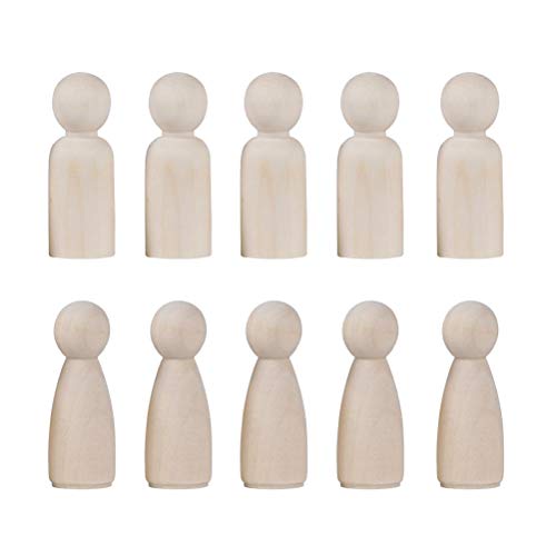 Toyvian Figuras de madera de juguete para manualidades, decoración para manualidades, muñecas de madera para pintar, conos de figuras para bodas, cumpleaños, decoración, 20 unidades