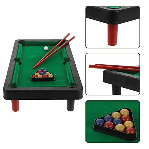 Toyvian Mini Mesa de Billar Mesa de Juguete Mini Billiard Juego con 2 Palos 11 Bolas Juguete de La Inteligencia de Billar para El Hogar para Niños 14 X 8 X 2. 3 Pulgadas