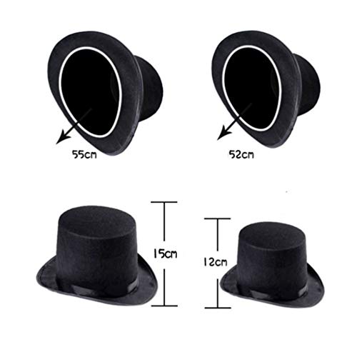 Toyvian Sombreros de Copa Suave Creativo Tocado de Luz Mágica Fiesta Favorece Accesorios de Magia Sombreros Cosplay Show Party Sombrero de Copa 2 Piezas (1 para Adultos 1 para Niños)