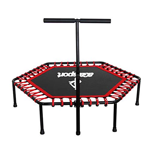 Trampolín Portátil de 50 Pulgadas Trampolín de Interior Ruido Silencioso Antideslizante Y Transpirable Puede Soportar Un Peso de 220 Libras Cama Elástica Fitness Apto para Exterior Interior,Rojo