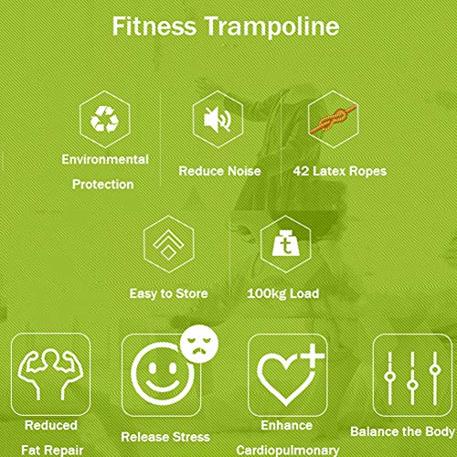 Trampolín Portátil de 50 Pulgadas Trampolín de Interior Ruido Silencioso Antideslizante Y Transpirable Puede Soportar Un Peso de 220 Libras Cama Elástica Fitness Apto para Exterior Interior,Rojo