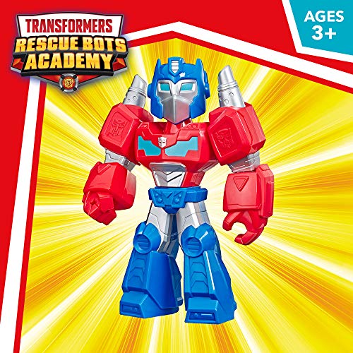 Transformers Optimus Prime Playskool Heroes Mega Mighties Rescue Bots Academy Optimus Prime Figure 10-inch Figure, Collectible Toys for Kids Ages 3 and Up