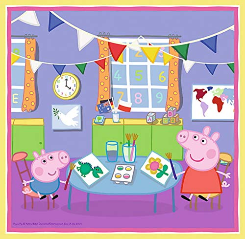 Trefl 34813 - Puzzle 3 en 1 "Peppa Pig Playing at School